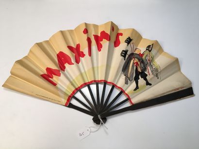 null Advertising fan published by Chambrelent ETIOP, for Maxim's restaurant. Illustrated...