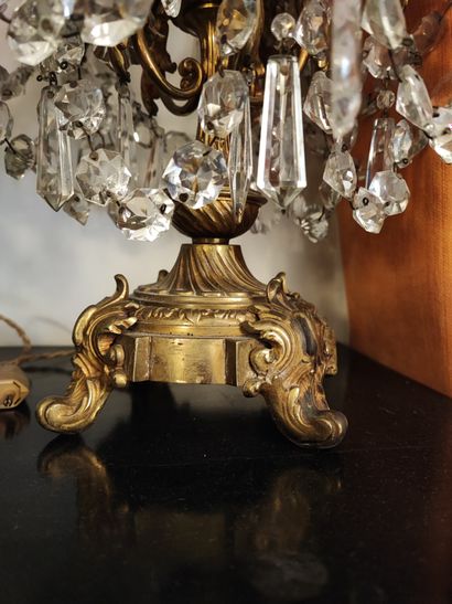 null Pair of girandoles with pendants
18th century style, Late 19th century. Height:...