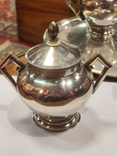 null Russian silver tea/coffee service consisting of a teapot, a coffee pot, a sugar...
