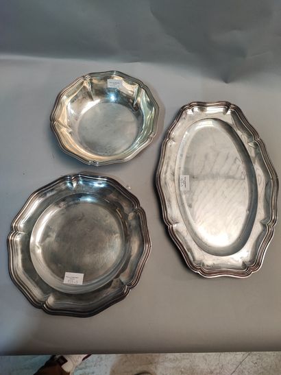 null Set of two 925°°/°°° silver dishes and vegetable dish
By Broliquier in Lyon
Minerve...