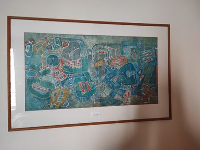 null Two compositions. Mixed media, signed Jacques Le Roux. Dimensions: 39 x 78 cm...