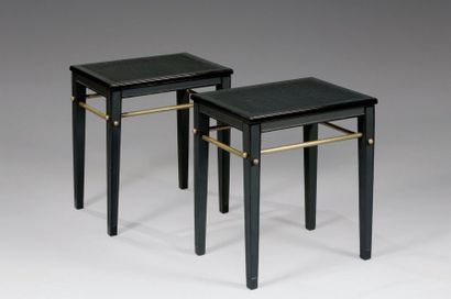 FRANK Jean-Michel (1893-1941) & CHANAUX Adolphe (1887-1965) Paire de petites tables...