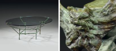 Diego GIACOMETTI (1902-1985) La table carcasse : petit modèle à la chauve-souris,...