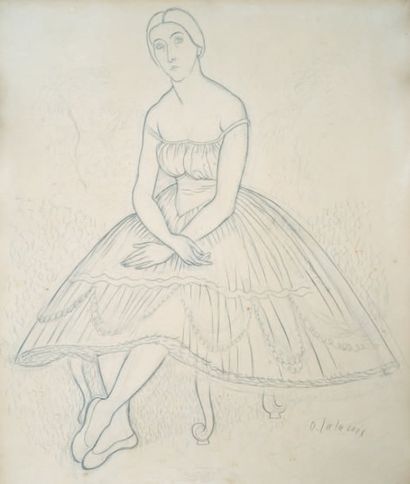 Dimitri GALANIS (1882-1966) Ballerine (Jeanne Schwartz) Dessin, signé en bas à droite...