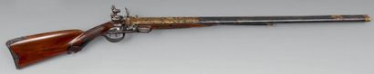 null Beau fusil de chasse à silex de la Manufacture de Versailles, double canon en...