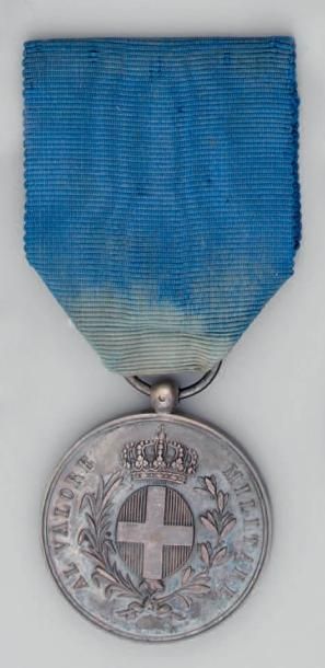 null Médaille de la Valeur militaire sarde en argent, guerre d'Italie 1859, attribuée...