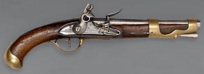 null Pistolet de cavalerie à silex modèle 1775, canon poinçonné et daté: "75", queue...