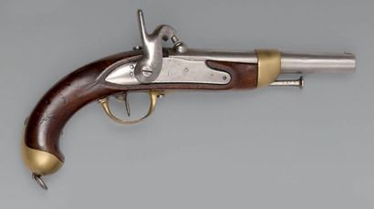 null Pistolet à percussion de cavalerie modèle 1816 T, canon daté: "B 1823"; platine...