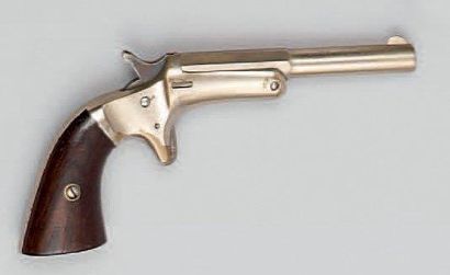 null Pistolet Stevens Old model Pocket, un coup; canon rond de 3 ½ ", calibre 22...