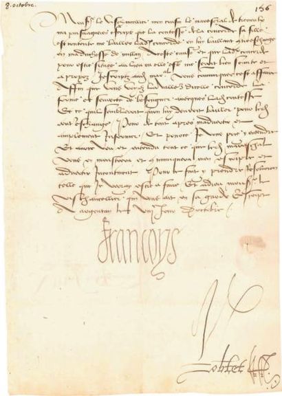 françois ier (1494-1547) 4 L.S. «Francoys», octobre-novembre [1517], au Vice-Chancelier...
