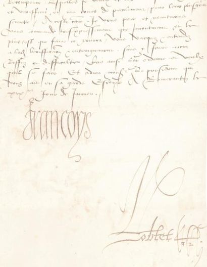 françois ier (1494-1547) 7 L.S. «Francoys», janvier-février [1521], au Premier Président...