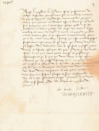 MARGUERITE D'ANGOULÊME (1492-1549) Reine de Navarre, soeur de Francois Ier, écrivain....