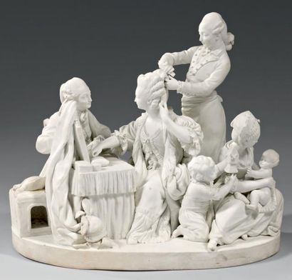 SÈVRES La toilette Par LERICHE, d'après un modèle de Simon Louis BOIZOT Vers 1775...