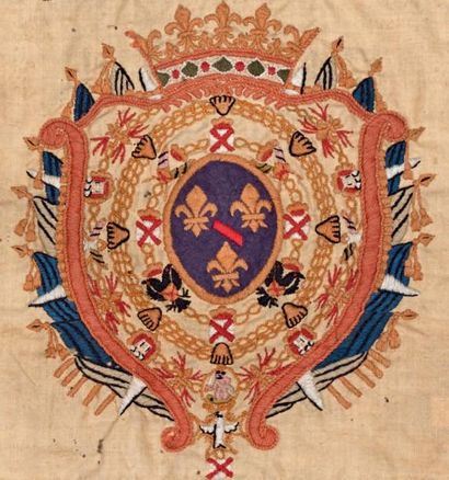 null Fanion du régiment de Condé Dragons (8e régiment en 1814 et 13e en 1815) en...