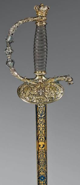 null Épée d'apparat, probablement offerte à Henri V Comte de Chambord, garde en vermeil...