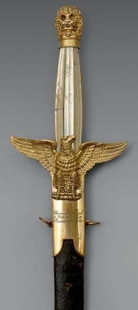 null Glaive de dignitaire, croisée en forme d'aigle impériale aux ailes éployées...