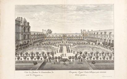 null Ensemble de gravures anciennes relatives au château de Fontainebleau, 42 pièces:...