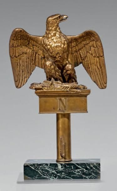 null Aigle de drapeau d'une garde nationale provinciale en cuivre doré modèle 1860;...