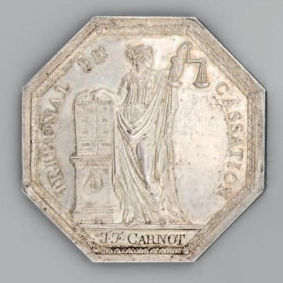 null Médaille octogonale en argent du: "TRIBUNAL DE CASSATION", gravée par Gatteaux;...