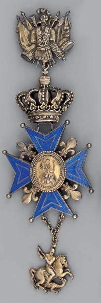 null Croix de chevalier de l'ordre de Saint-Georges de Franche-Comté en vermeil,...