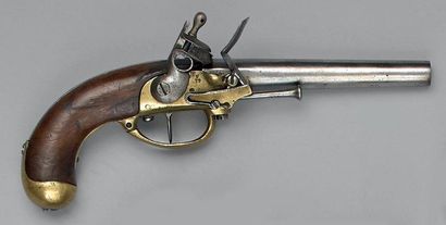 null Pistolet de cavalerie à silex modèle 1777, trace de marquage sur le canon; coffre...