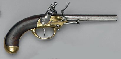 null Pistolet de cavalerie à silex modèle 1777, canon poinçonné et daté: "85"; coffre...