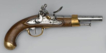 null Pistolet de cavalerie à silex modèle an XIII, canon poinçonné, daté: "1812",...