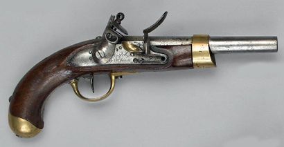 null Pistolet de cavalerie à silex modèle an XIII, canon daté: "B. 1813", queue de...