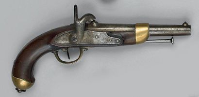 null Pistolet de cavalerie à percussion modèle 1822 T Bis, canon poinçonné; platine...