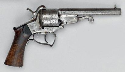 null Revolver à broche système Javelle, simple et double action, calibre 12 mm, signé...