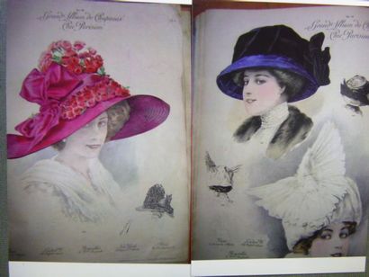 null «Grand album du chapeau», octobre 1909 et avril 1911. Deux grands in-Folio richement...