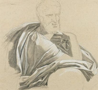 Alexandre Denis ABEL de PUJOL (Valenciennes 1787 - Paris 1861) Etude pour un homme...