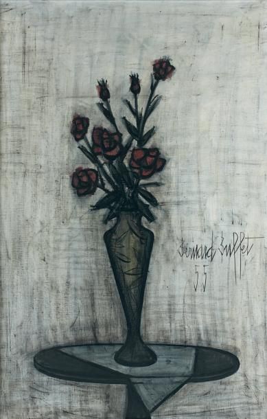 Bernard BUFFET (1928 - 1999) Bouquet de roses, 1955 Huile sur toile, signée et datée...