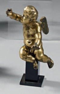 null Putto dénudé en bronze doré Italie, fin du XVIIème - début du XVIIIème siècle...