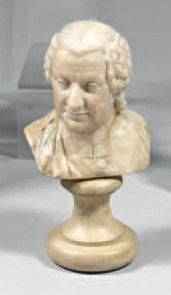 null Beau buste en albâtre sculpté représentant Métastasio: Pietro Trapassi, dit...