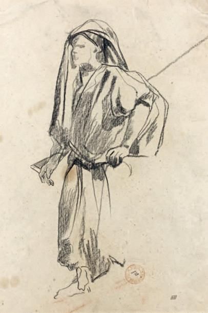 Eugène FROMENTIN (La Rochelle 1820 - 1876) Etude d'un Maure portant un fusil Pierre...