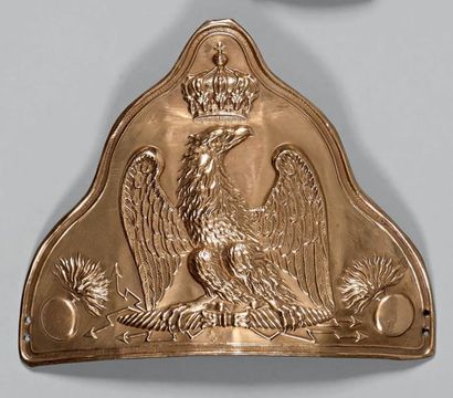 null Plaque de bonnet à poils de grenadier de la garde impériale, 2e modèle, en cuivre...