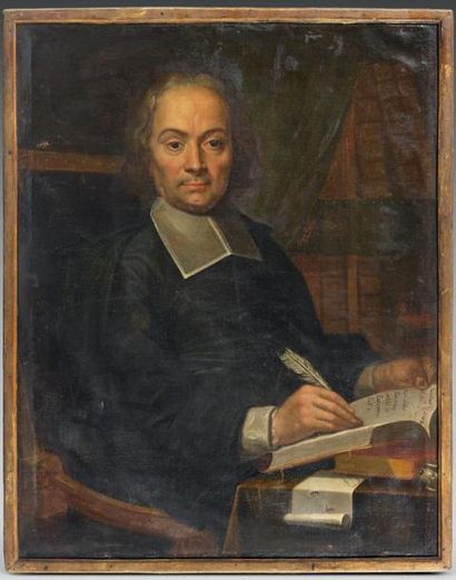 ECOLE FRANCAISE DU XVIIème SIECLE Portrait d'un ecclésiastique Sur sa toile d'origine...