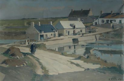 Raymond WINTZ (1884 - 1956) Village breton, 1929 Huile sur toile, signée en bas à...