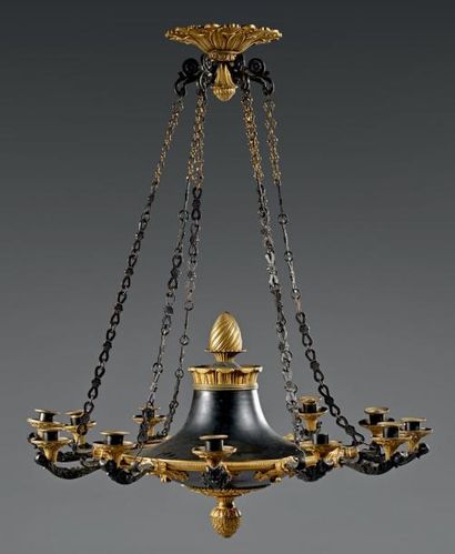 Suspension en forme de lampe antique à onze...