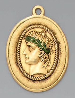 null Médaille d'honneur, ovale, en or, à bélière; avers au profil de l'Empereur Napoléon...