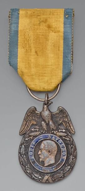 null Médaille militaire, 1er type, en vermeil, émaillée; montée avec un ruban de...