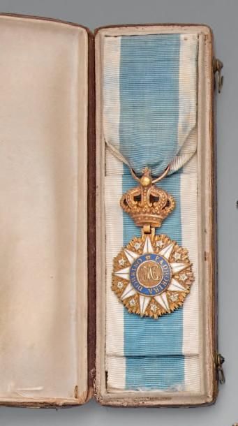 null Croix de chevalier de l'ordre de Notre-Dame de Villa-Vicosa créé en 1818, demi-taille,...