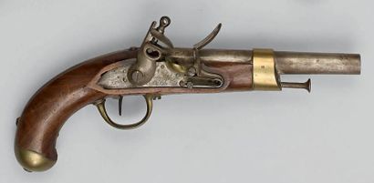 null Pistolet à silex de cavalerie modèle an XIII, canon poinçonné: "P" surmonté...