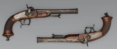 null Paire de pistolets à percussion d'officier modèle 1833 deuxième type, canons...