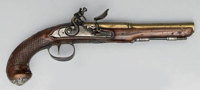 Pistolet à silex d'officier, canon en bronze,...
