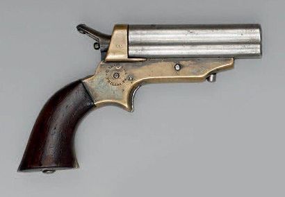 null Pistolet Sharps & Hankins, quatre canons de 3, calibre 30; carcasse en bronze,...