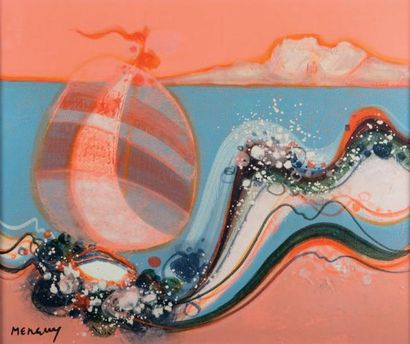 Frédéric MENGUY (1927 - 2007) La voile Huile sur toile, signée en bas à gauche et...