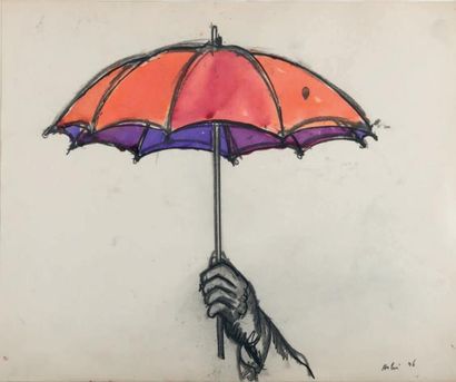 Jean HÉLION, ensemble de dix oeuvres (1904 - 1987) Le parapluie rouge, 1946 Technique...