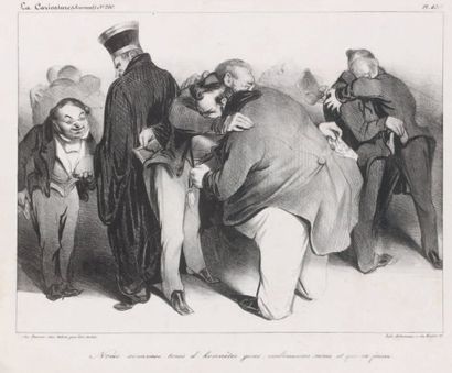 Honoré DAUMIER LA JUMENT DU PRINCE ET LE CHIEN DE LA PRINCESSE - LES HONNEURS DU...